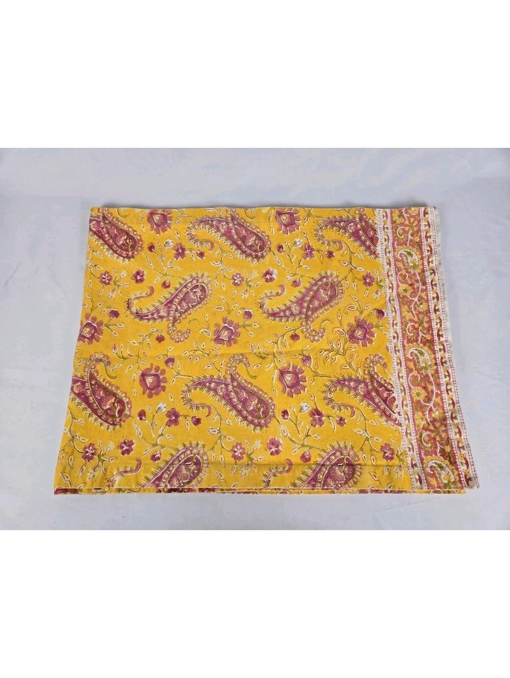 Pottery Barn Yellow Paisley Table Runner 18x90